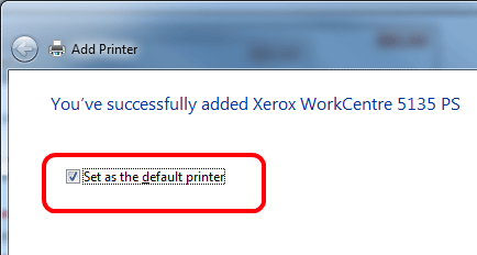 Default Printer Options